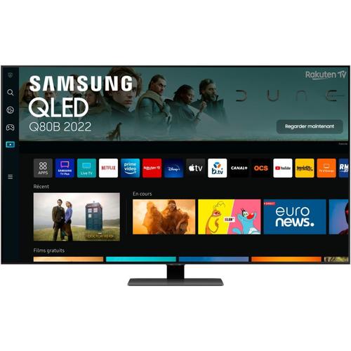 TV QLED Samsung Qe50Q80Bat 50" 4K UHD Smart TV Argent Carbone
