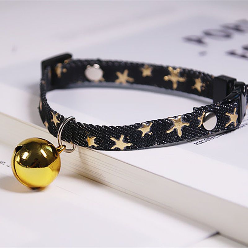 Collierblack 1-L--Collier Ajustable En Denim Pour Animal De Compagnie, Collier En Forme De Cloche Pour Chien, Chat En Peluche, Chaîn