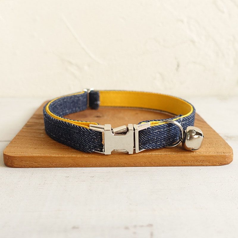 Collieryellow-S Neck 16-26cm--Collier Pour Chat Avec N¿Ud Cloche, Personnalisé, Pour Petit Chien, Gravé, Chaton, Chihuahua, Yorkshir