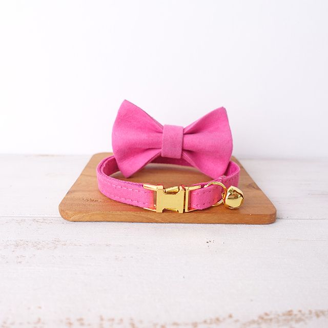 Collierrose Collar Bow-S For Neck 16-26cm--Collier Personnalisé Avec Étiquette'identification De Chat, Collier Personnalisé Avec Nom