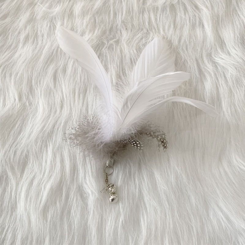 Jouet, Feather Gray 5pcs--Jouet Interactif En Forme'oiseau Pour Chat, Jouet En Forme De Plume, Avec Clochette, Bâton, Pour Chaton