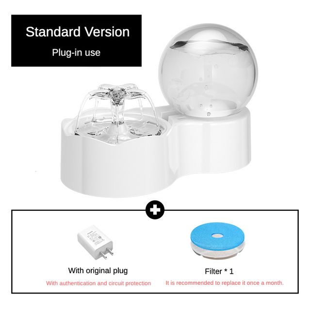 Jouet, Without Sensor-Au Adapter--Fontaine'eau À Circulation Automatique Pour Chat Et Chien, Bol À Boire Silencieux Avec Capteur De M