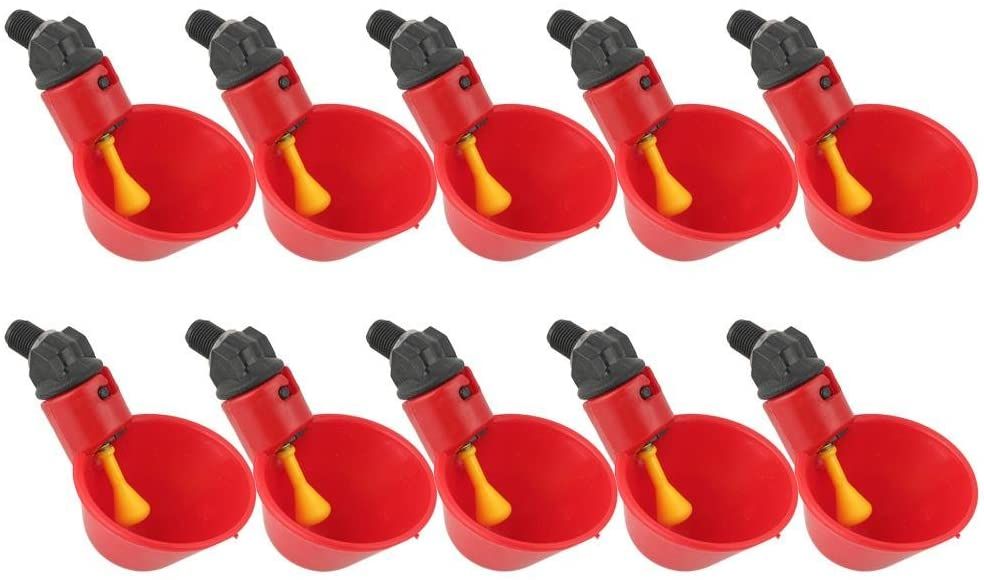 Meilleurs prix pour Abreuvoir Poules, 10pcs Abreuvoir Poule À La Volaille Bols Distributeur De Boisson Rouge Troupeau Canard Oiseau Alimentation Eau Pour Pigeons
