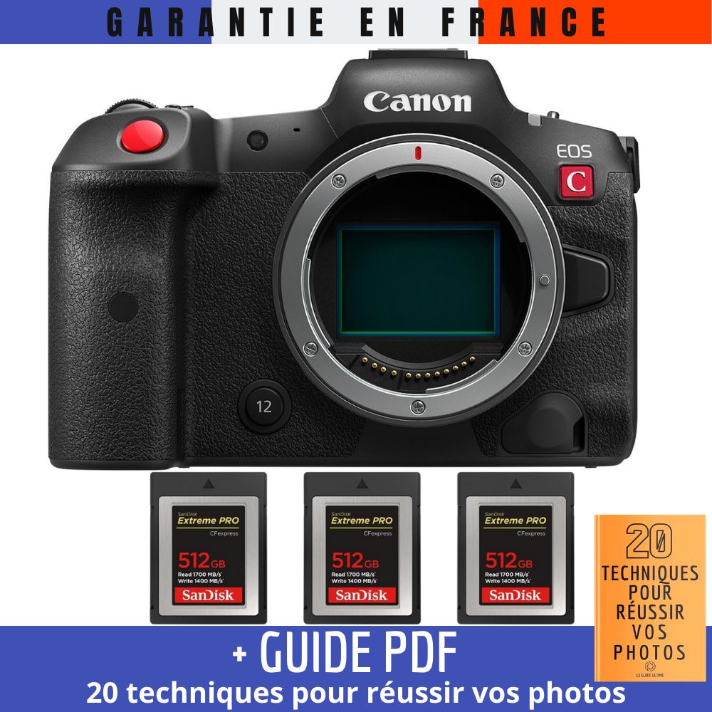 Canon EOS R5 C Nu + 3 SanDisk Extreme PRO CFexpress Type B + Guide PDF 20 TECHNIQUES POUR RÉUSSIR VOS PHOTOS - vue 4