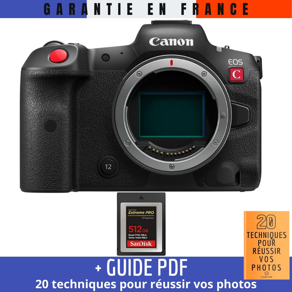 Canon EOS R5 C Nu + 1 SanDisk Extreme PRO CFexpress Type B + Guide PDF 20 TECHNIQUES POUR RÉUSSIR VOS PHOTOS