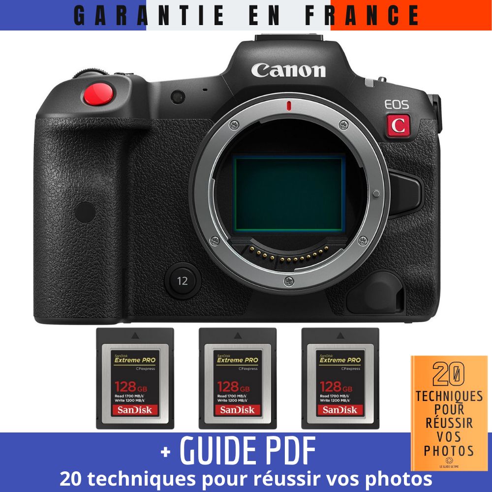 Canon EOS R5 C Nu + 3 SanDisk Extreme PRO CFexpress Type B + Guide PDF 20 TECHNIQUES POUR RÉUSSIR VOS PHOTOS - vue 2