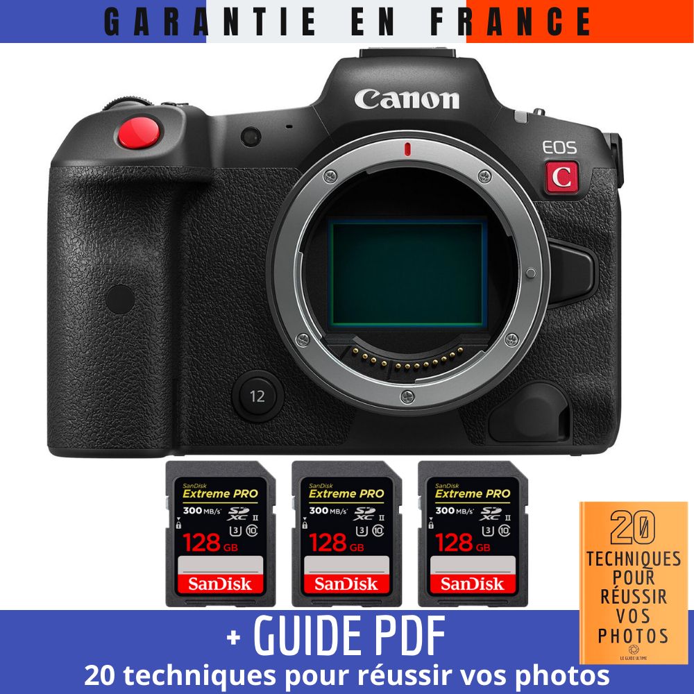 Canon EOS R5 C Nu + 3 SanDisk Extreme PRO UHS II SDXC 300 MB/ + Guide PDF 20 TECHNIQUES POUR RÉUSSIR VOS PHOTOS - vue 3