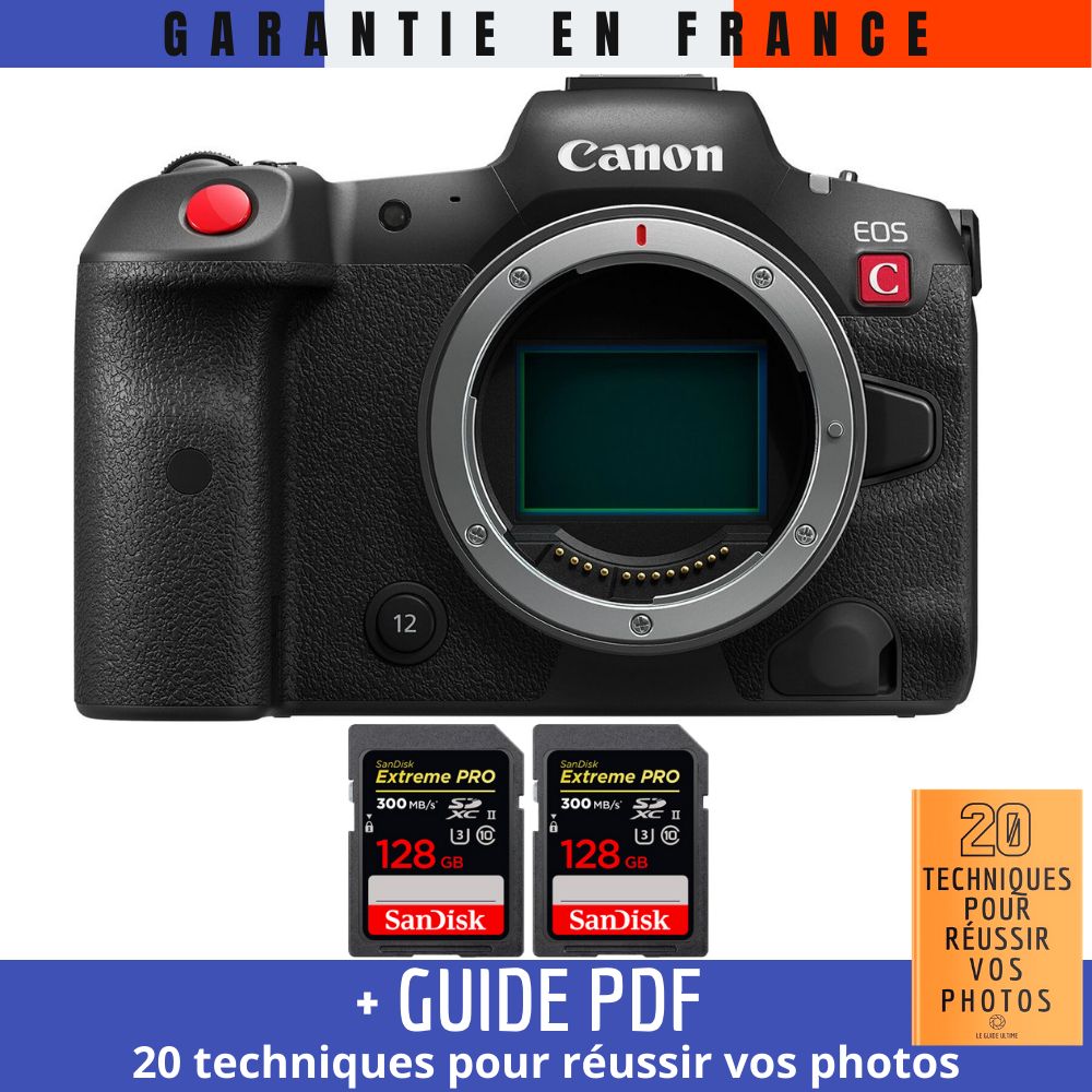 Canon EOS R5 C Nu + 2 SanDisk Extreme PRO UHS II SDXC 300 MB/ + Guide PDF 20 TECHNIQUES POUR RÉUSSIR VOS PHOTOS - vue 2