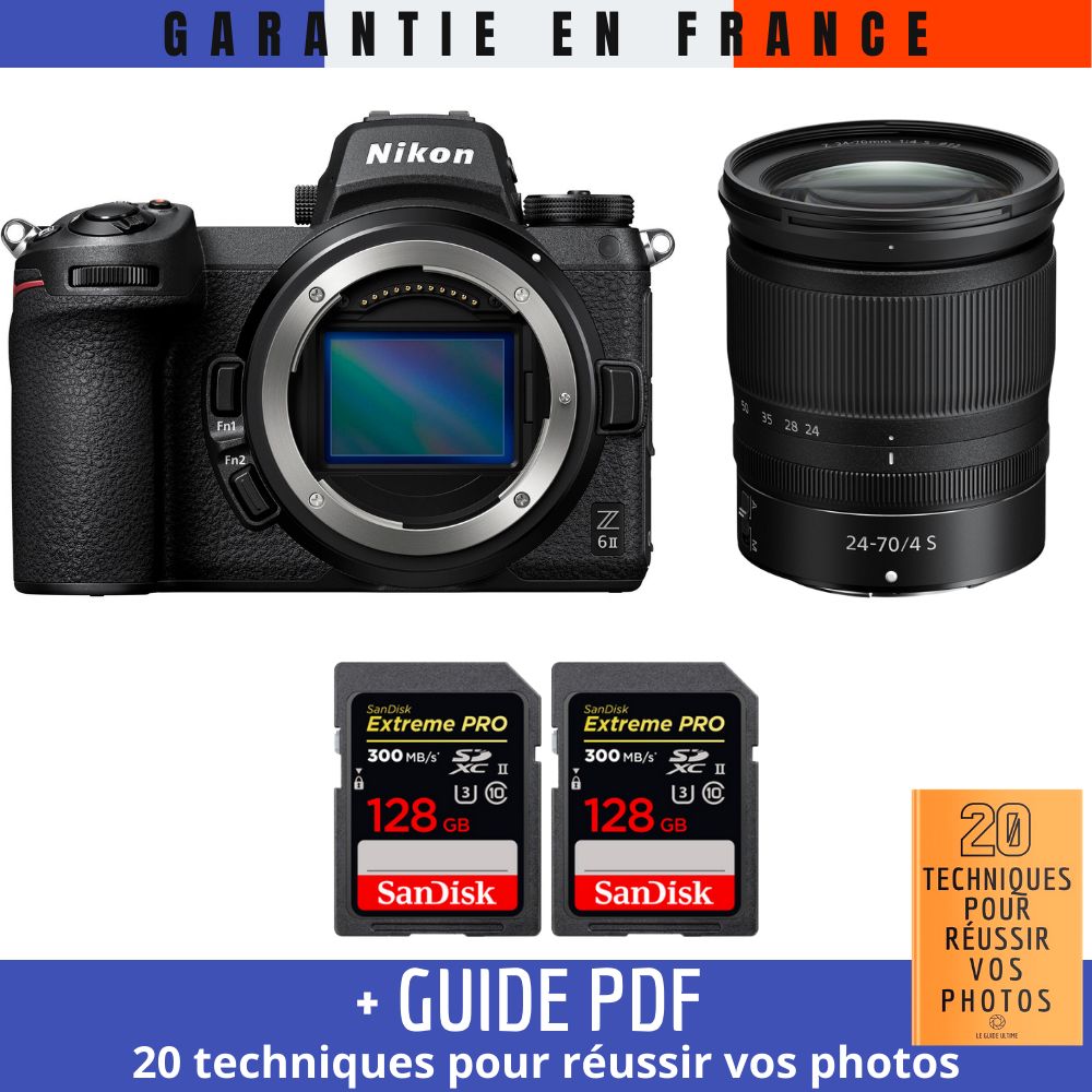 Nikon Z6 II + Z 24 70mm f4 + 2 SanDisk Extreme PRO UHS II SDXC 300 MB/ + Guide PDF 20 TECHNIQUES POUR RÉUSSIR VOS PHOTOS