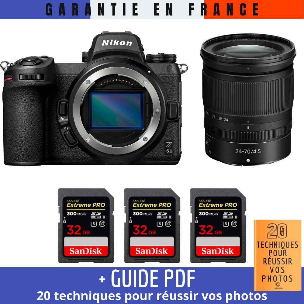 Nikon Z6 II + Z 24 70mm f4 + 3 SanDisk Extreme PRO UHS II SDXC 300 MB/ + Guide PDF 20 TECHNIQUES POUR RÉUSSIR VOS PHOTOS