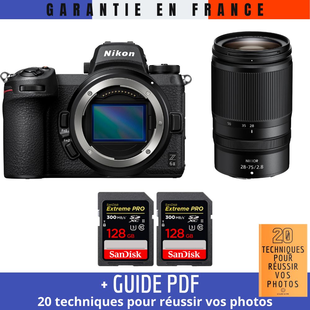 Nikon Z6 II + Z 28 75mm f2.8 + 2 SanDisk Extreme PRO UHS II SDXC 300 MB/ + Guide PDF 20 TECHNIQUES POUR RÉUSSIR VOS PHOTOS