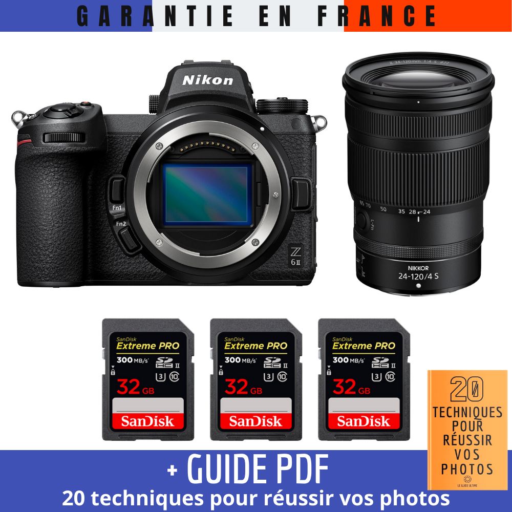 Nikon Z6 II + Z 24 120mm f4 + 3 SanDisk Extreme PRO UHS II SDXC 300 MB/ + Guide PDF 20 TECHNIQUES POUR RÉUSSIR VOS PHOTOS