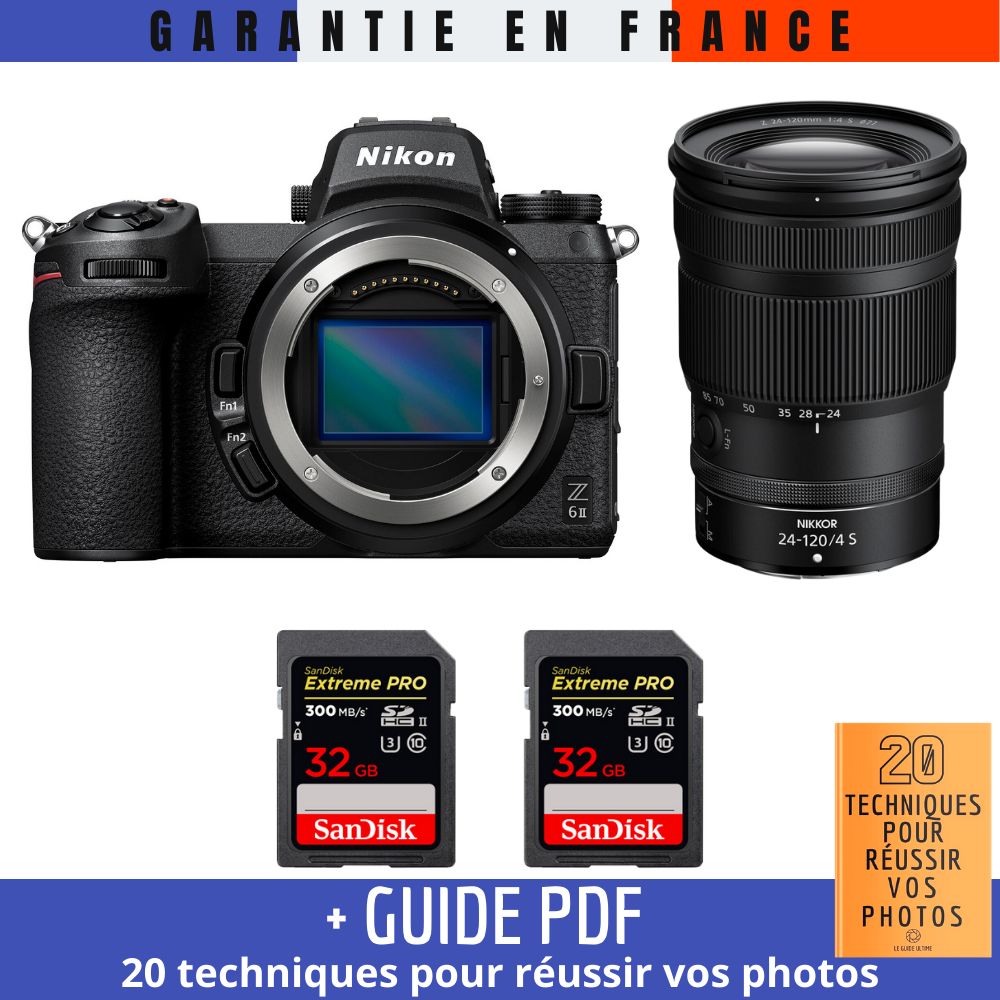 Nikon Z6 II + Z 24 120mm f4 + 2 SanDisk Extreme PRO UHS II SDXC 300 MB/ + Guide PDF 20 TECHNIQUES POUR RÉUSSIR VOS PHOTOS