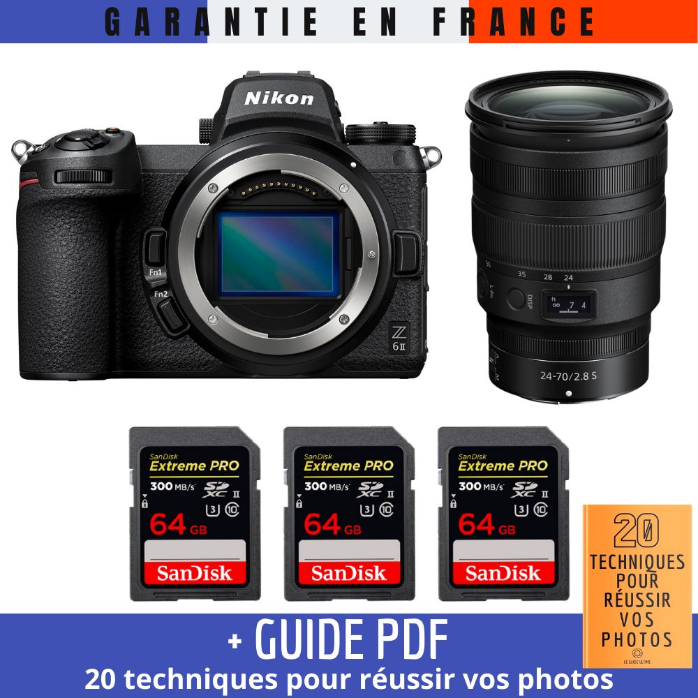 Nikon Z6 II + Z 24 70mm f2.8 + 3 SanDisk Extreme PRO UHS II SDXC 300 MB/ + Guide PDF 20 TECHNIQUES POUR RÉUSSIR VOS PHOTOS - vue 3