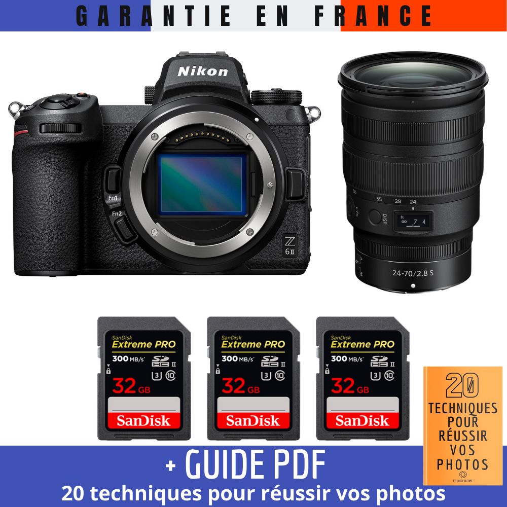 Nikon Z6 II + Z 24 70mm f2.8 + 3 SanDisk Extreme PRO UHS II SDXC 300 MB/ + Guide PDF 20 TECHNIQUES POUR RÉUSSIR VOS PHOTOS - vue 2