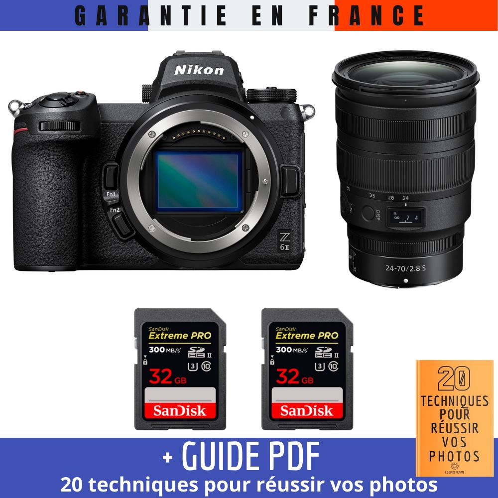 Nikon Z6 II + Z 24 70mm f2.8 + 2 SanDisk Extreme PRO UHS II SDXC 300 MB/ + Guide PDF 20 TECHNIQUES POUR RÉUSSIR VOS PHOTOS - vue 3