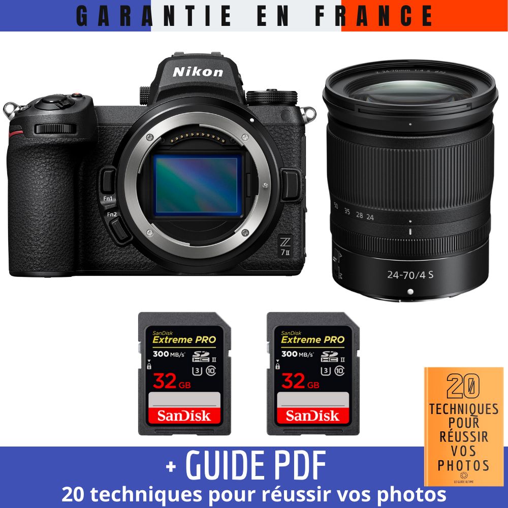 Nikon Z7 II + Z 24 70mm f4 + 2 SanDisk Extreme PRO UHS II SDXC 300 MB/ + Guide PDF 20 TECHNIQUES POUR RÉUSSIR VOS PHOTOS