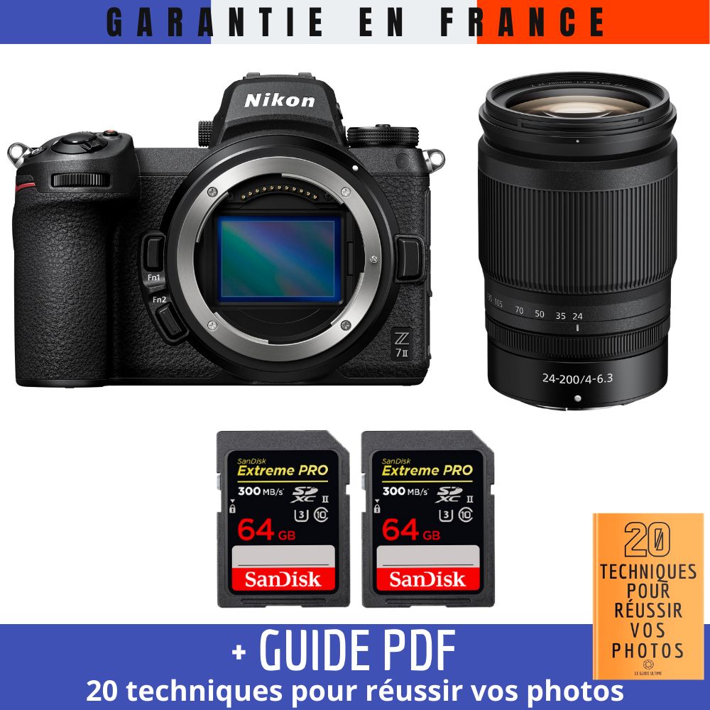 Nikon Z7 II + Z 24 200mm f4 6.3 VR + 2 SanDisk Extreme PRO UHS II SDXC 300 MB/ + Guide PDF 20 TECHNIQUES POUR RÉUSSIR VOS PHOTOS - vue 3