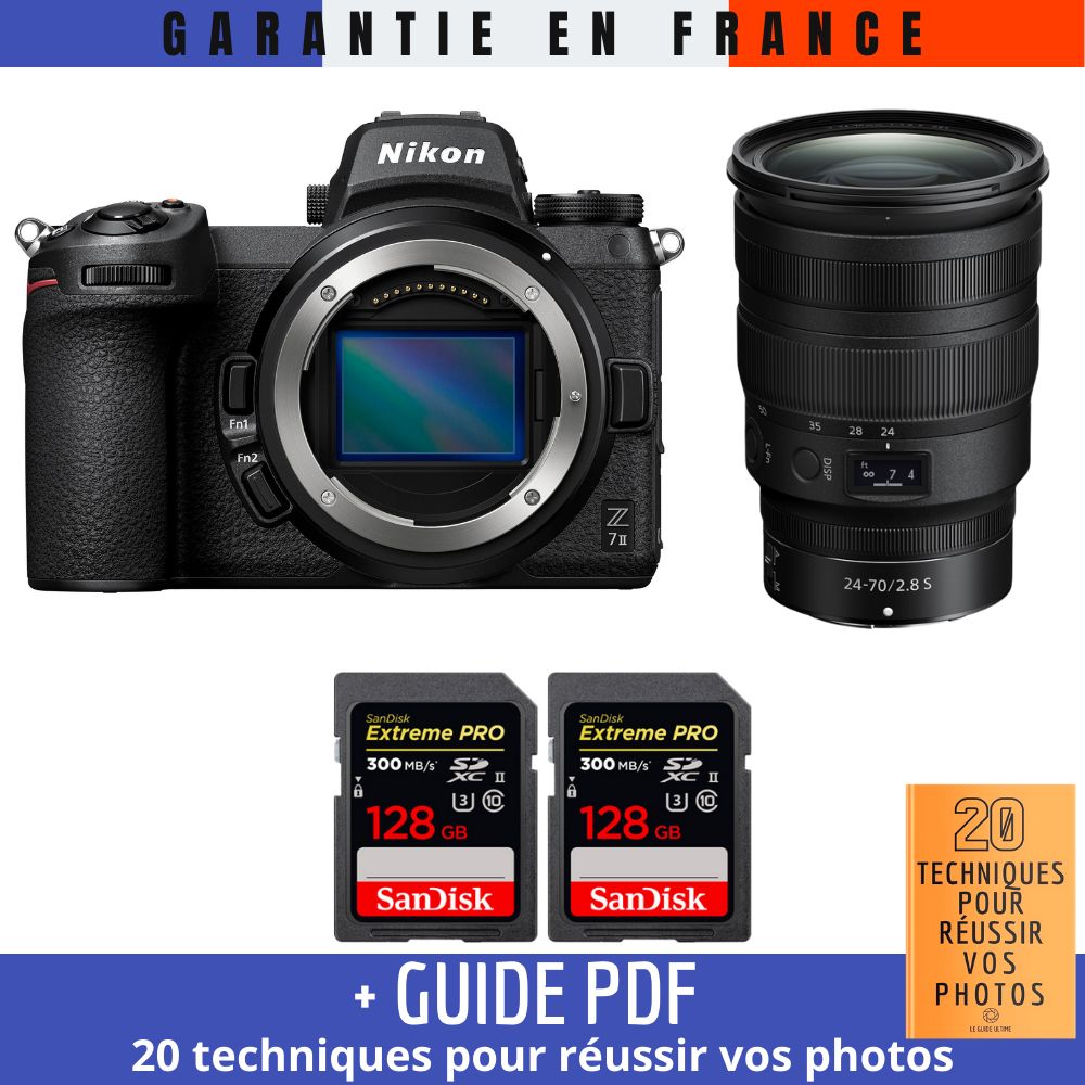 Nikon Z7 II + Z 24 70mm f2.8 + 2 SanDisk Extreme PRO UHS II SDXC 300 MB/ + Guide PDF 20 TECHNIQUES POUR RÉUSSIR VOS PHOTOS