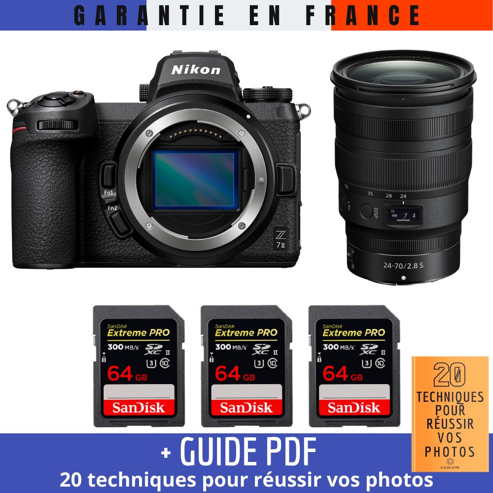 Nikon Z7 II + Z 24 70mm f2.8 + 3 SanDisk Extreme PRO UHS II SDXC 300 MB/ + Guide PDF 20 TECHNIQUES POUR RÉUSSIR VOS PHOTOS