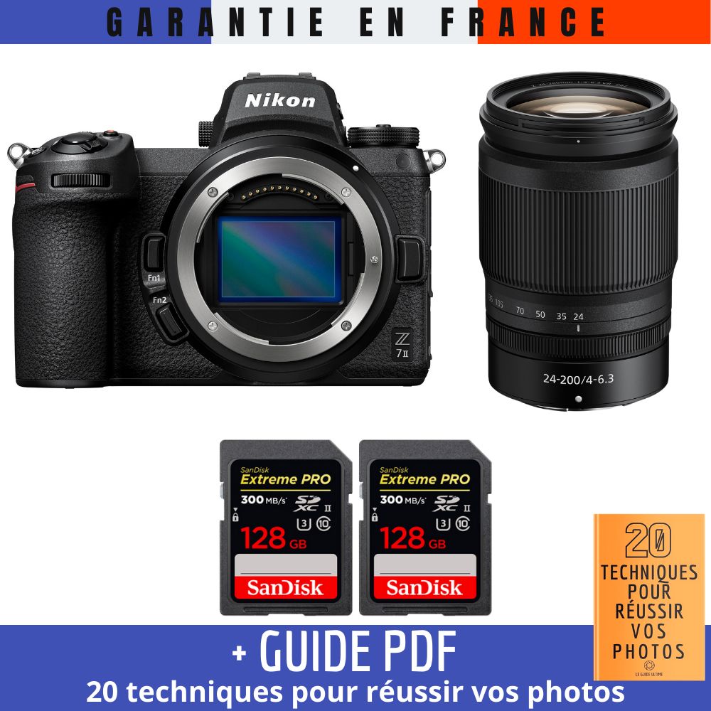 Nikon Z7 II + Z 24 200mm f4 6.3 VR + 2 SanDisk Extreme PRO UHS II SDXC 300 MB/ + Guide PDF 20 TECHNIQUES POUR RÉUSSIR VOS PHOTOS - vue 2
