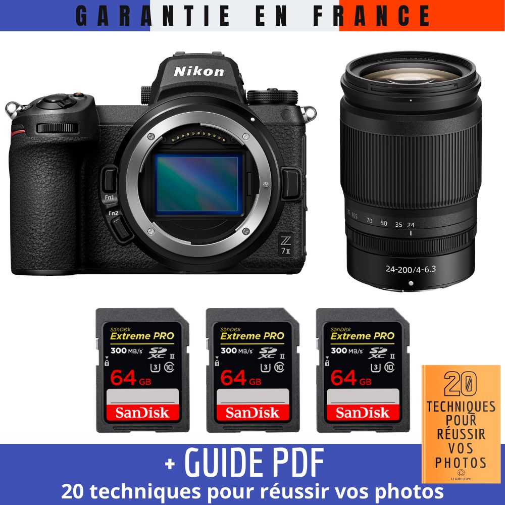 Nikon Z7 II + Z 24 200mm f4 6.3 VR + 3 SanDisk Extreme PRO UHS II SDXC 300 MB/ + Guide PDF 20 TECHNIQUES POUR RÉUSSIR VOS PHOTOS - vue 2