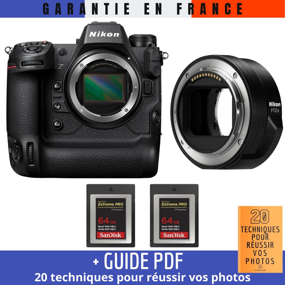Nikon Z9 + FTZ II + 2 SanDisk Extreme PRO CFexpress Type B + Guide PDF 20 TECHNIQUES POUR RÉUSSIR VOS PHOTOS