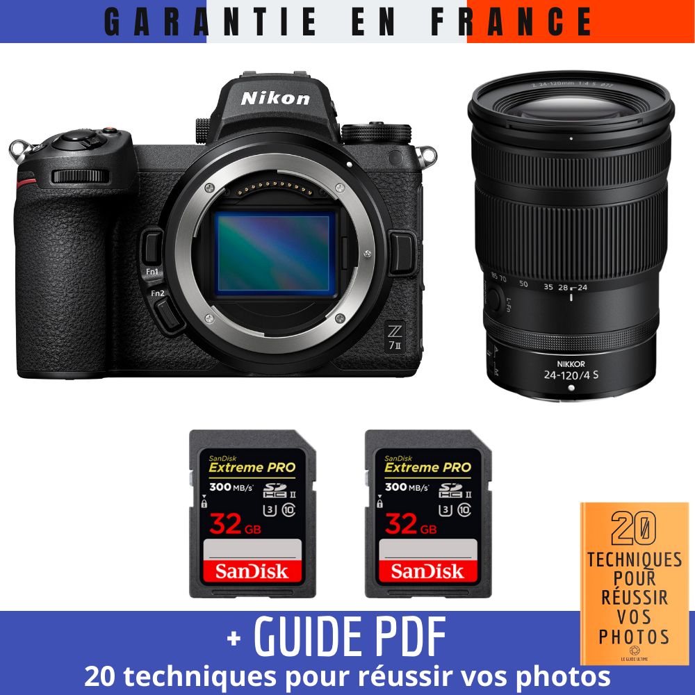 Nikon Z7 II + Z 24 120mm f4 + 2 SanDisk Extreme PRO UHS II SDXC 300 MB/ + Guide PDF 20 TECHNIQUES POUR RÉUSSIR VOS PHOTOS