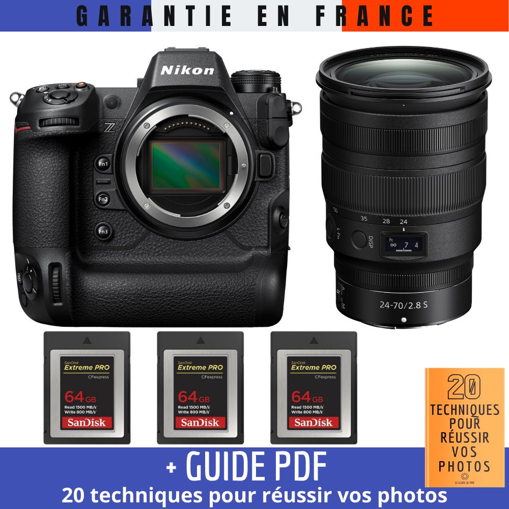 Nikon Z9 + Z 24 70mm f2.8 + 3 SanDisk Extreme PRO CFexpress Type B + Guide PDF 20 TECHNIQUES POUR RÉUSSIR VOS PHOTOS