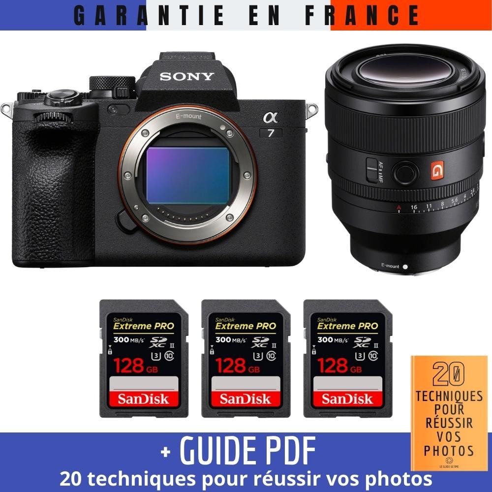 Sony A7 IV + FE 50mm f/1.2 GM + 3 SanDisk 128GB Extreme PRO UHS-II SDXC 300 MB/s + Guide PDF ""20 TECHNIQUES POUR RÉUSSIR VOS PHOTOS