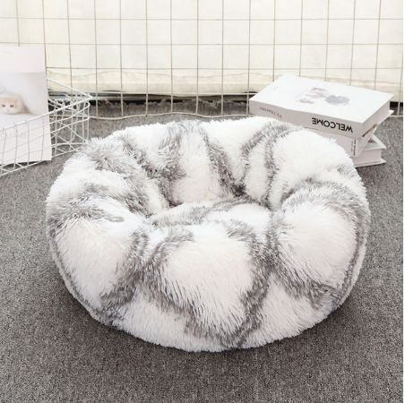 Meilleurs prix pour Lit Pour Chat Donut, Animal De Compagnie Coussin Rond Apaisant En Peluche, Chenil Canapé Moelleux Câlin Chaud, Tapis De Panier De Couchage Confortable, Noir Et Blanc (Gris Et Blanc)