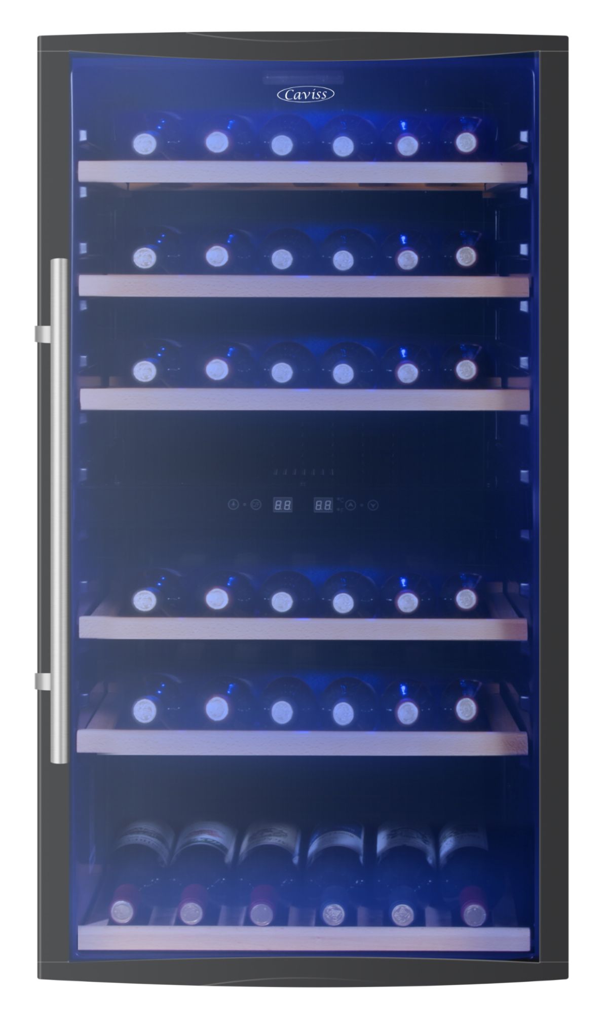 Cave à vin Caviss C252GBE4 - 59.5x62x114 cm (lxpxh) - 190 litres - classe G - noir Cave à vin Caviss C252GBE4 - 59.5x62x114 cm (lxpxh) - 190 litres - classe G - noir