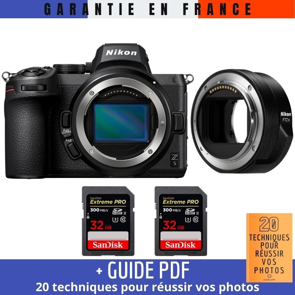 Nikon Z5 Nu + FTZ II + 2 SanDisk Extreme PRO UHS II SDXC 300 MB/ + Guide PDF 20 TECHNIQUES POUR RÉUSSIR VOS PHOTOS - vue 2