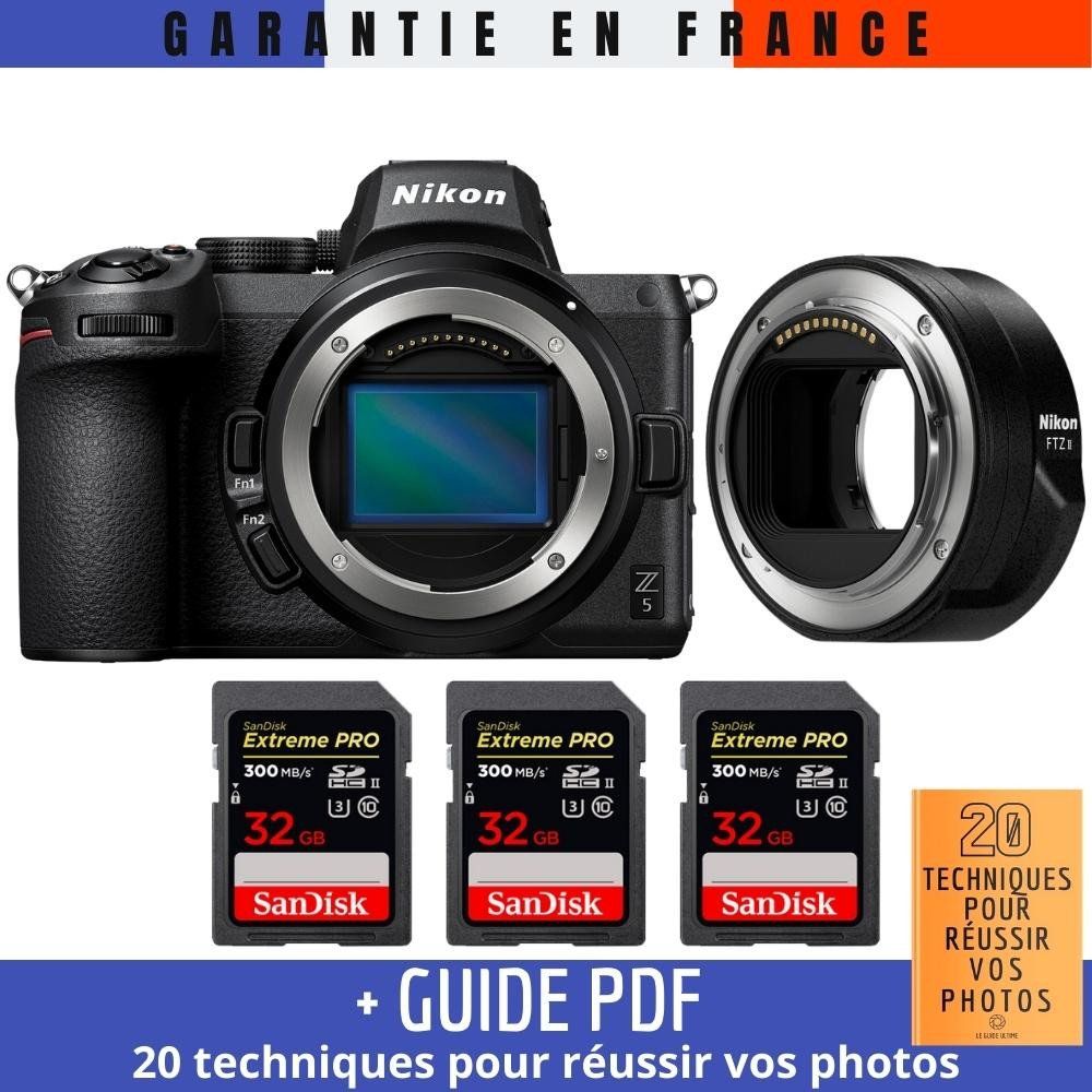 Nikon Z5 Nu + FTZ II + 3 SanDisk Extreme PRO UHS II SDXC 300 MB/ + Guide PDF 20 TECHNIQUES POUR RÉUSSIR VOS PHOTOS - vue 2