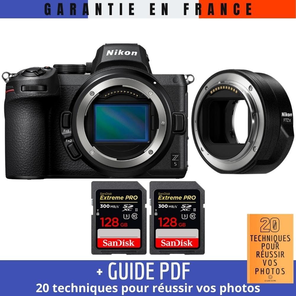 Nikon Z5 Nu + FTZ II + 2 SanDisk Extreme PRO UHS II SDXC 300 MB/ + Guide PDF 20 TECHNIQUES POUR RÉUSSIR VOS PHOTOS