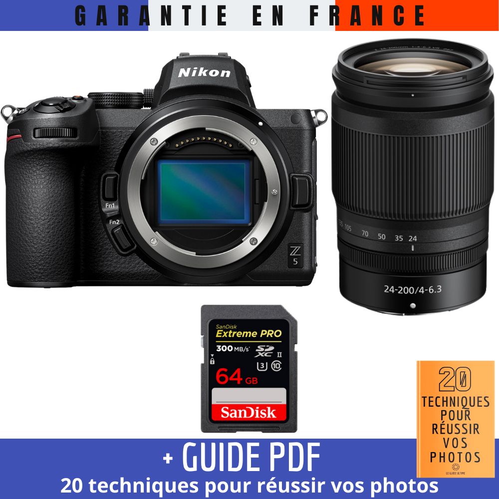 Nikon Z5 + Z 24 200mm f4 6.3 VR + 1 SanDisk Extreme PRO UHS II SDXC 300 MB/ + Guide PDF 20 TECHNIQUES POUR RÉUSSIR VOS PHOTOS - vue 3