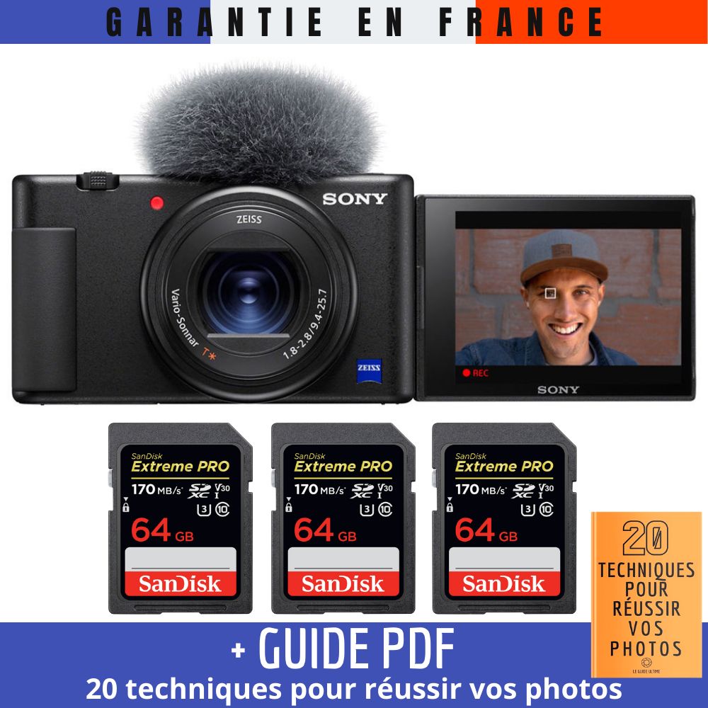 Sony ZV 1 + 3 SanDisk Extreme PRO UHS I SDXC 170 MB/ + Guide PDF 20 TECHNIQUES POUR RÉUSSIR VOS PHOTOS - vue 5