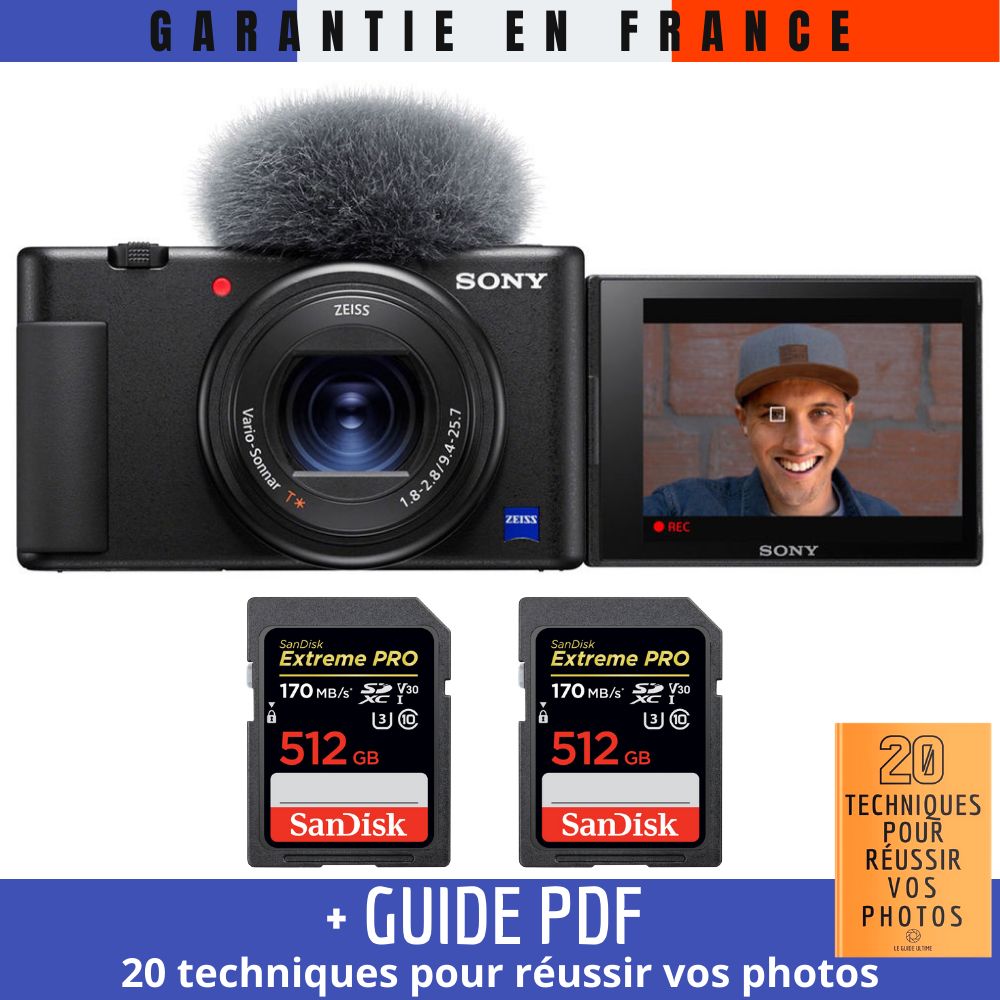 Sony ZV 1 + 2 SanDisk Extreme PRO UHS I SDXC 170 MB/ + Guide PDF 20 TECHNIQUES POUR RÉUSSIR VOS PHOTOS - vue 5