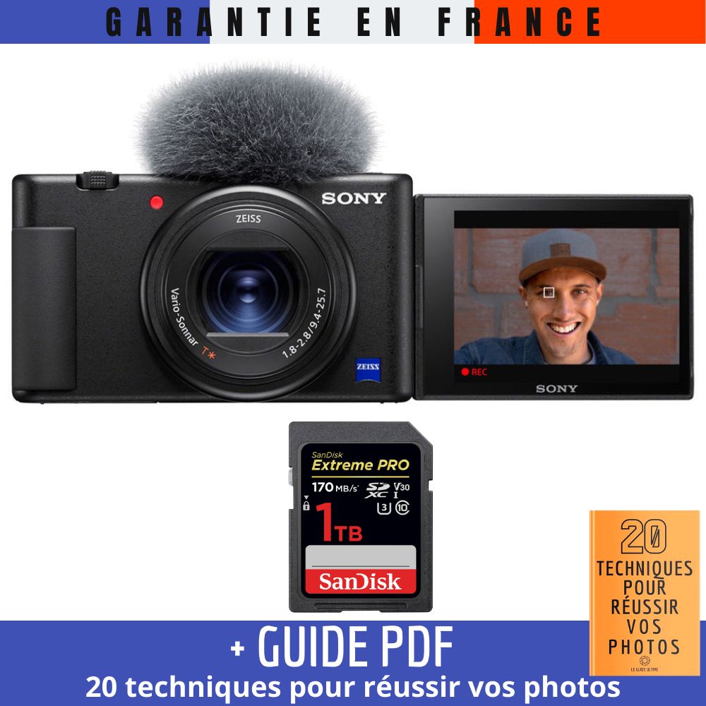 Sony ZV 1 + 1 SanDisk Extreme PRO UHS I SDXC 170 MB/ + Guide PDF 20 TECHNIQUES POUR RÉUSSIR VOS PHOTOS - vue 3