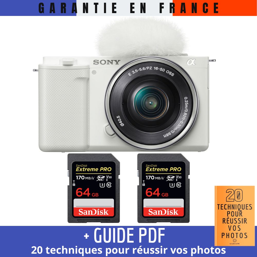 Sony ZV E10 + 16 50mm + 2 SanDisk Extreme PRO UHS I SDXC 170 MB/ + Guide PDF 20 techniques pour réussir vos photos - vue 5