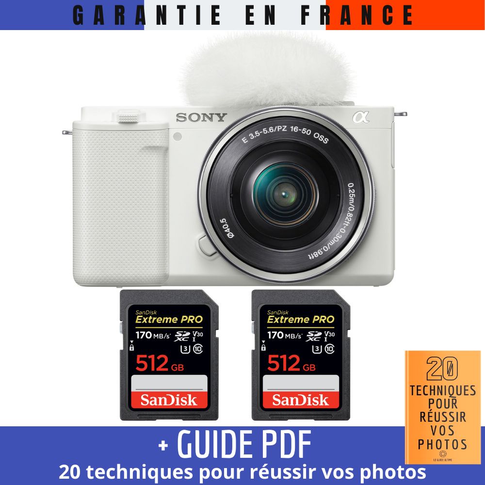 Sony ZV E10 + 16 50mm + 2 SanDisk Extreme PRO UHS I 170 MB/ + Guide PDF 20 TECHNIQUES POUR RÉUSSIR VOS PHOTOS - vue 4