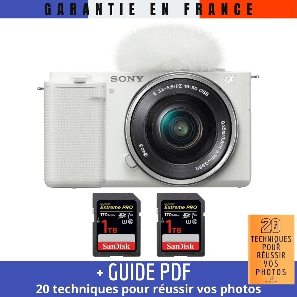 Sony ZV E10 + 16 50mm + 2 SanDisk Extreme PRO UHS I 170 MB/ + Guide PDF 20 TECHNIQUES POUR RÉUSSIR VOS PHOTOS - vue 2