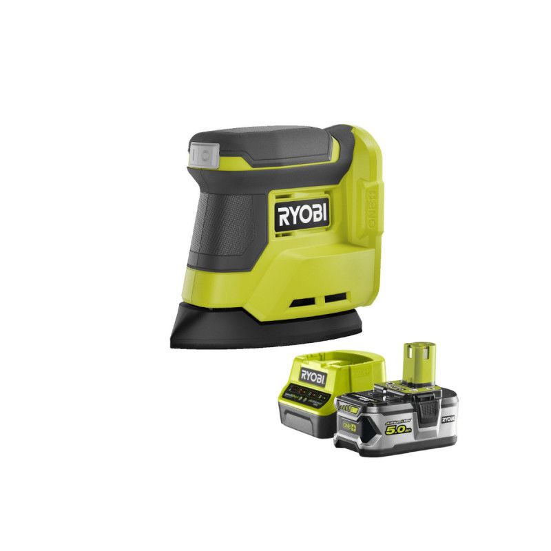 Pack RYOBI Ponceuse triangulaire 18V One+ RPS18 0 1 Batterie 5.0Ah 1 Chargeur rapide RC18120 150 - vue 2