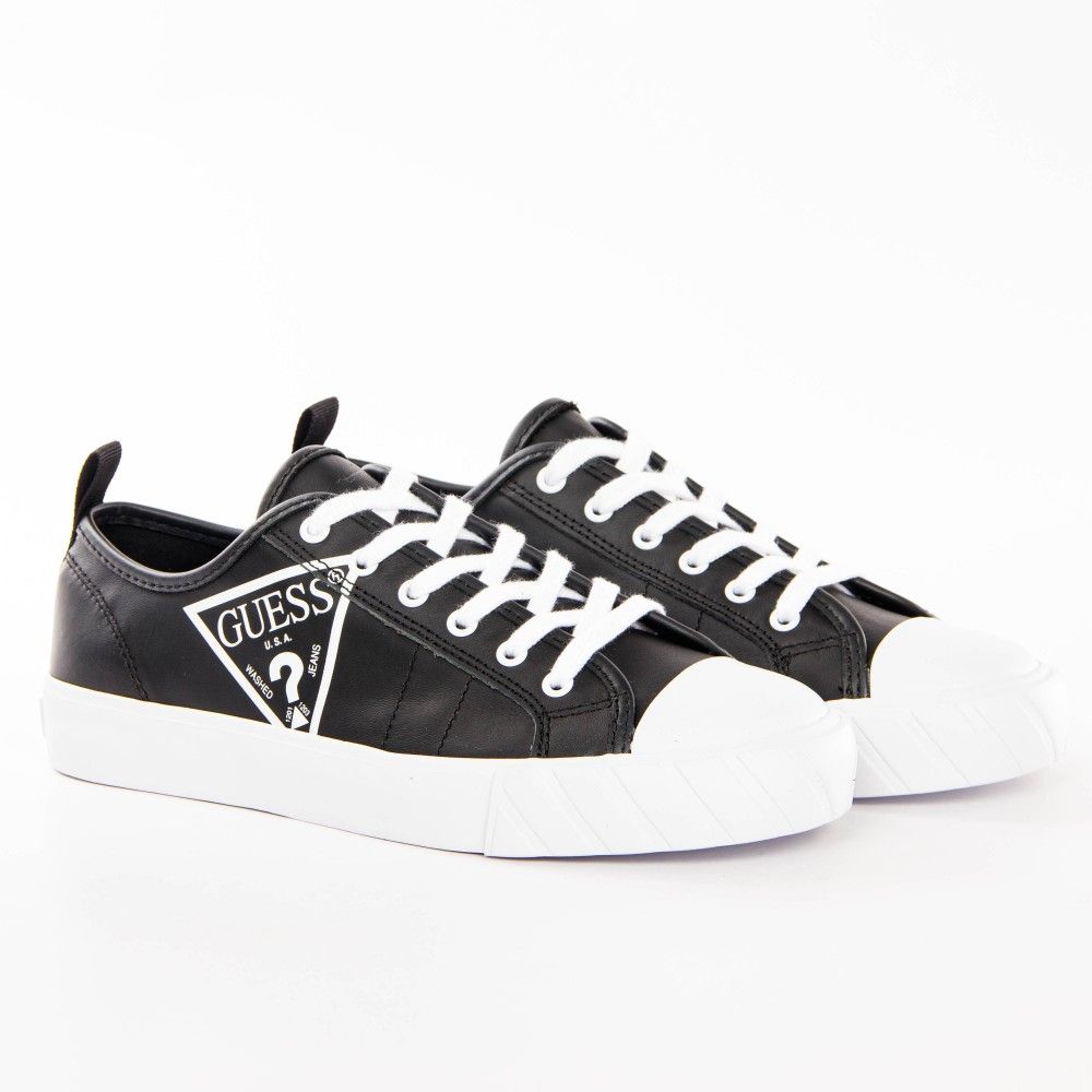 Basket Guess Original Triangle Logo B&w Femme Noir - 36