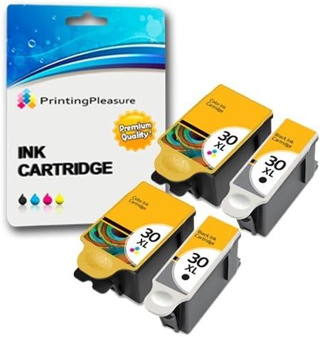 4 XL Compatibles Kodak 30XL Cartouches d'encre pour Kodak ESP C100, C110, C115, C300, C310, C315, C330, C360, 1.2, 3.2, 3.2S, Office 2100, 2150, 2170 AIO, Hero 2.2, 3.1, 4.2, 5.1 - 30B, 30CL