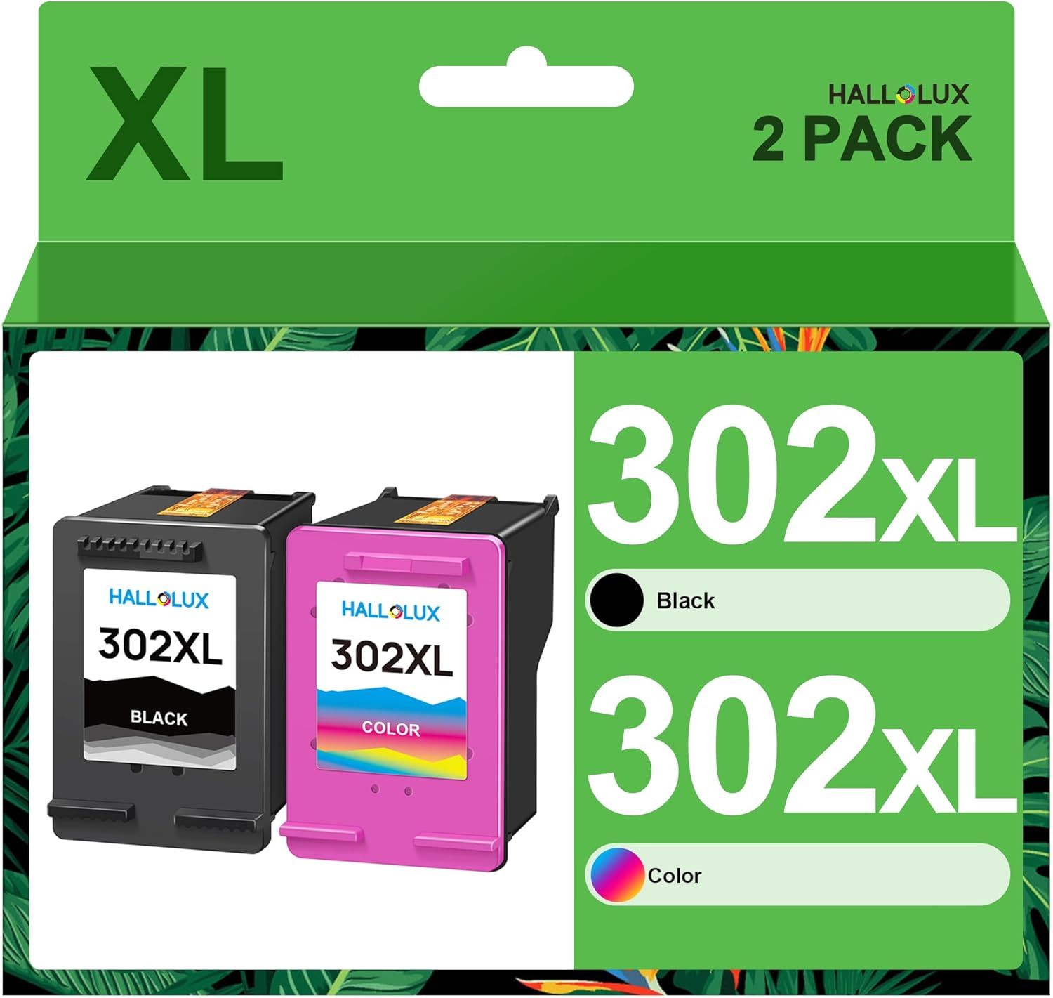 Cartouches 302 302 XL d'encre Remplacement pour HP 302 302XL 302 XL pour HP Envy 4527 4525 4520 pour DeskJet 3630 3632 3636 2130 pour Officejet 3831 3833 3830 3835 (Noir, Couleur)