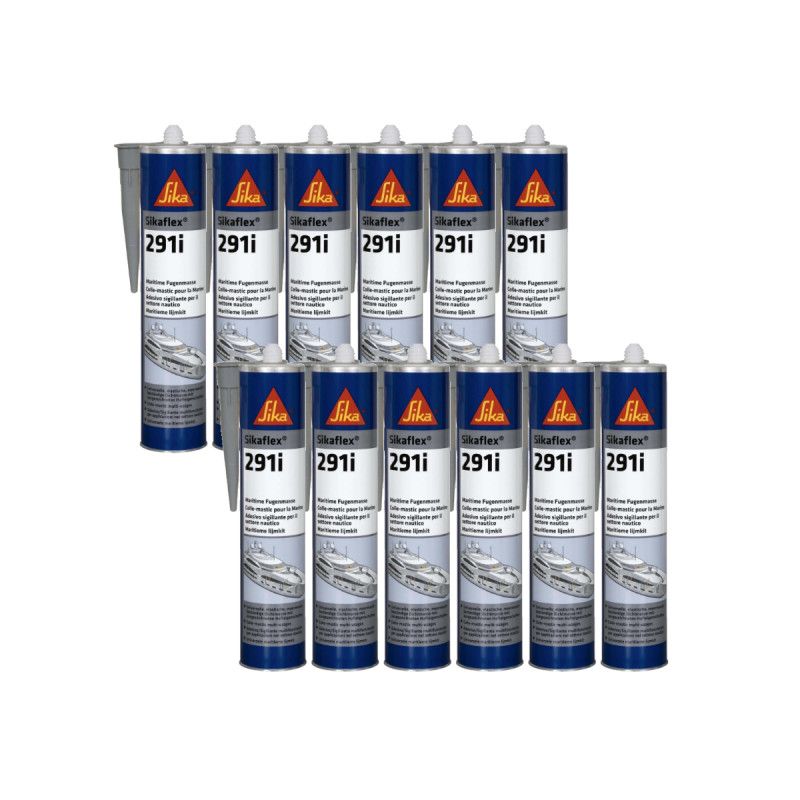 Lot de 12 colles mastic marine SIKA Sikaflex 291i - Gris - 300ml