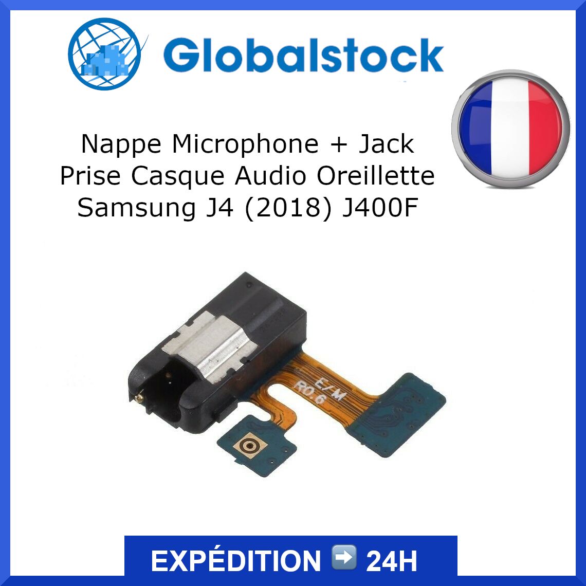 Nappe Microphone + Jack Prise Casque Audio Oreillette Pour Samsung J4 (2018) J400f