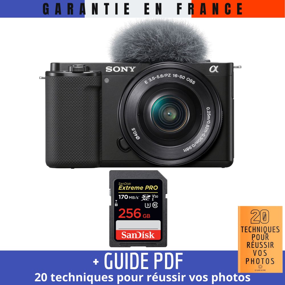 Sony ZV E10 + 16 50mm + 1 SanDisk Extreme PRO UHS I SDXC 170 MB/ + Guide PDF 20 TECHNIQUES POUR RÉUSSIR VOS PHOTOS - vue 6