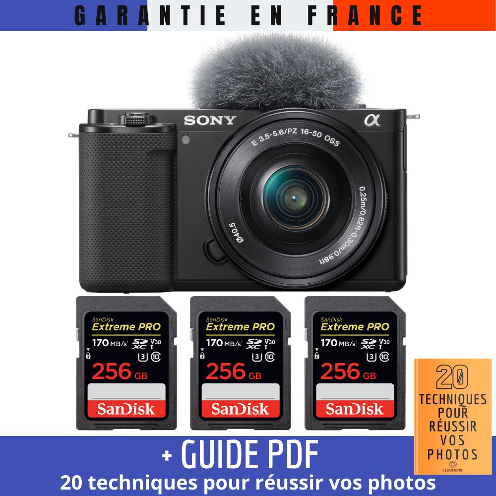 Sony ZV E10 + 16 50mm + 3 SanDisk Extreme PRO UHS I SDXC 170 MB/ + Guide PDF 20 techniques pour réussir vos photos - vue 5